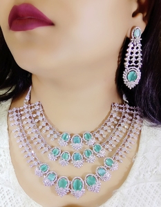 Conjunto de joyería hecha a mano de diseño Premium americano, collar de piedras CZ multicolor para compromiso de boda, uso diario, ropa de fiesta a granel - Product Image 2