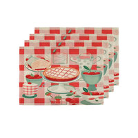 100% coton coloré imprimé napperon motif solide lavable Durable salle à manger Restaurant napperon Logo personnalisé pour la maison mariage