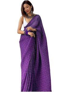 El más vendido diseñador de Bollywood BAndhani Style Digital Printed Saree Exclusive FAncy Latest Georgette Premium Quality Fancy Sari - Product Image 3
