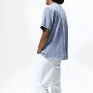 Men's Teeshirts High Quality Tees Custom LOGO Desgin T-shirts Blank Oversized Drop Shoulder Rib O-neck <b>Tshirt</b> for Men t Shirts - Product Image 4