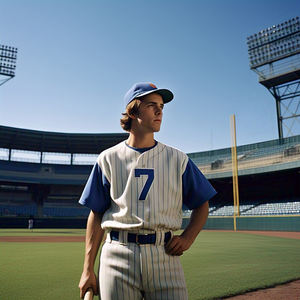 Uniformes de béisbol personalizables de poliéster 100% para hombres, conjuntos de pantalones de Jersey con botones de bola suave a rayas, técnicas impresas - Product Image 5