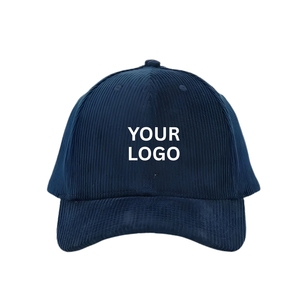Wholesale Custom Logo Corduroy Performance Golf Hat Structured 6-Panel Curved Baseball <b>Cap</b> Adjustable Closure For Team Uniform - Product Image 1