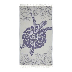 Serviette de plage turque en jacquard Sea Turtle, 35x70 pouces - Product Image 1