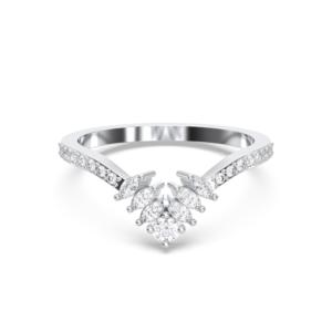 Anillo de diamante cultivado en laboratorio de 0,75 quilates, forma de corte brillante y marquesa, Plata de Ley 925, estilo bohemio sólido, Unisex - Product Image 2