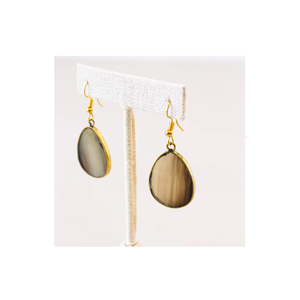 Vintage Buffalo Horn <b>Earring</b> Brown With Dots <b>Earrings</b> Style <b>Earrings</b> Brass Unique Design Piece Hot Selling - Product Image 4