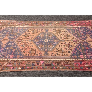 Tapis vintage 3,6x7,1 pieds, tapis turc, tapis géométrique marron - Product Image 5