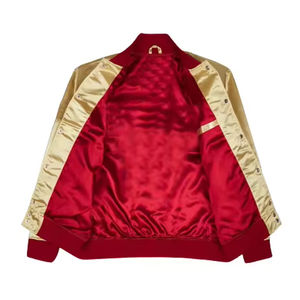 Chaqueta universitaria de satén de seda informal con logotipo personalizado a precio barato, chaqueta profesional transpirable Versity para hombre 2025 - Product Image 3