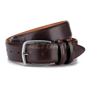 Ceinture en cuir de vachette de haute qualité pour hommes, style de conception de sangle réglable tout-match décontracté - Product Image 2