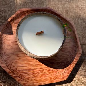 Coco Eco 100g Aromatherapy Spa <b>Candle</b> Natural <b>Coconut</b> Shell <b>Coconut</b> Scent Handmade Biodegradable Thanksgiving Easter Bars - Product Image 5