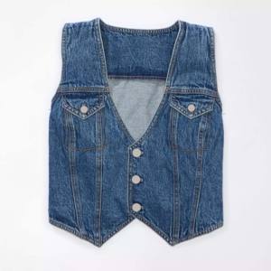 Chaqueta vaquera de algodón transpirable de alta calidad para mujer, chaleco sin mangas más vendido, chaquetas para niñas 2025 con forro de nailon - Product Image 3