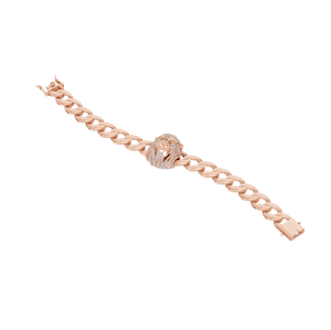 Pulsera de Oro Blanco Sólido de 10k con Cabeza de León y Diamantes Cultivados en Laboratorio, Estilo Hip Hop Cubano, Personalizada, para Regalo de Compromiso, Fiesta, Fabricación Fina - Product Image 1