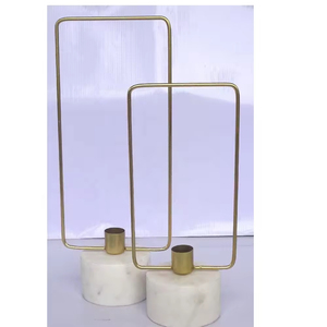 Juego de diseño único de 2 portavelas para decoración de iluminación Venta caliente aspecto moderno portavelas decorativo de mesa - Product Image 2