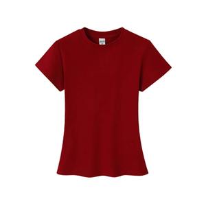 Camiseta informal para mujer, camiseta de verano de Color sólido con mangas cortas sueltas y método de tejido no tejido con cuello redondo - Product Image 6