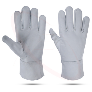 Gants de travail industriels de sécurité de soudage Tig blancs les plus vendus Keystone Thumb Styled sans doublure en cuir de chèvre de qualité supérieure - Product Image 1