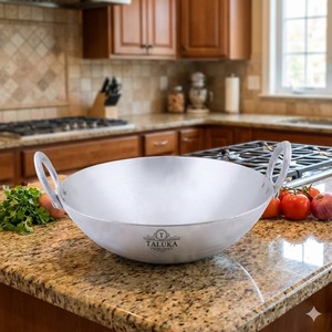 Proveedor Mayorista de Utensilios de Cocina Wok de Aluminio de 77 Onzas para Cocina, Hogar y Restaurante, Kadai de Aluminio - Product Image 3