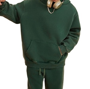 Mens Vintage Oversized <b>Hoodies</b> <b>Velour</b> Pullover Plush Heavyweight Winter Streetwear Sweatshirts Polyester/Cotton - Product Image 4