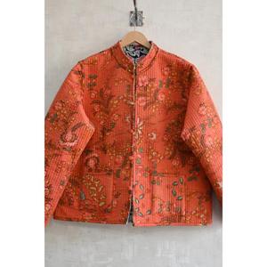 Reversible Handmade Woven <b>Quilted</b> Cotton Jacket Eco-Friendly Floral Block Print Long Sleeve Button-Up Women Winter Casual Wear - Product Image 2