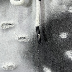 Personnalisé poids lourd en détresse Vintage acide fané déchiré unisexe survêtement hommes femmes surdimensionné Boxy recadrée piste à capuche hiver - Product Image 6