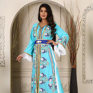 Modern Moroccan Islamic Kaftan for Women Long Floor-Length Beach Dress with Breathyable Long Sleeve ODM <b>Supply</b> - Product Image 1