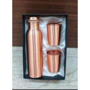 Botella de cobre hecha a mano de grado premium con juego de vidrio con acabado suave, perfecta para oficina, hogar y uso de viaje para venta de exportación - Product Image 4