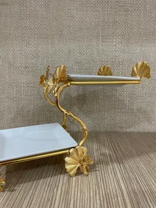 2 Tier Square Shape Metal <b>Dessert</b> Display Stand Fantastic Design Large Size Tableware Metal Cake and <b>Dessert</b> Stand - Product Image 4