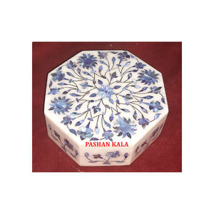 Forma hexagonal de mármol blanco con Incrustaciones de nácar para almacenamiento de dulces y collar, Cajas de Regalo para almacenamiento de pendientes para cajas de incrustaciones - Product Image 1