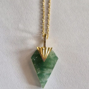 Best Selling 925 <b>Silver</b> Dainty <b>Chain</b> Pendant Necklace <b>for</b> <b>Women</b> 16x22mm Moss Agate Healing Natural Gold Vermeil Fine Jewelry - Product Image 1