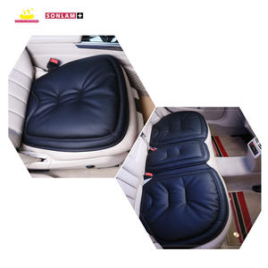 Coussins de siège de voiture universels en cuir Coussin de siège de conducteur de voiture souple imperméable de luxe Rangée avant et arrière Tout couleur noire - Product Image 1