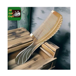 Peine de cuerno tradicional hecho a mano para masaje de cabello y cuero cabelludo-Material de búfalo natural, peine de dientes anchos para cabello rizado grueso - Product Image 6