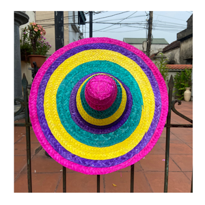 Divertido sombrero de paja mexicano de Vietnam Sombrero de paja bellamente tejido para celebraciones familiares - Product Image 1