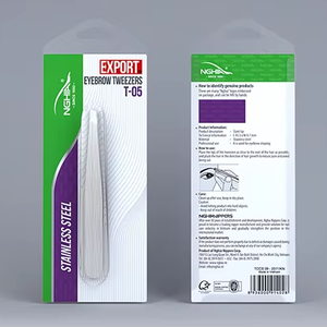 NGHIA Pince à sourcils en acier inoxydable à pointe oblique T-05 de haute qualité Ensemble de manucure et de pédicure Matériau en gel gris Outil de beauté de marque chaude - Product Image 1