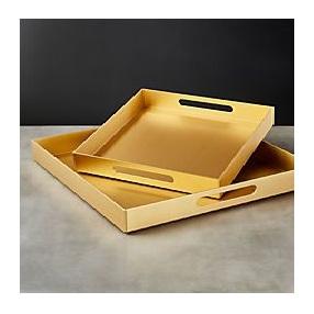 Plateau MDF portable léger avec finition simple adapté aux besoins quotidiens de transport d'aliments et de boissons ménagers - Product Image 2