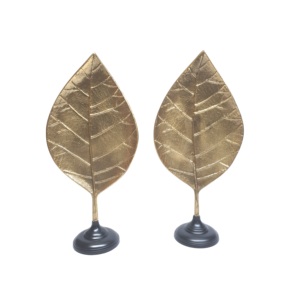 Escultura Decorativa de Aluminio con Forma de Ondas Curvas Exclusiva, Escultura de Mesa con Acabado Natural de Latón - Product Image 6