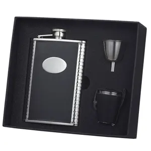 2023 nhà máy bán buôn cổ điển đen Visol tux 8 oz Flask Bộ quà tặng có sẵn trong giá tốt nhất