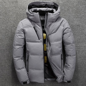 Chaqueta de invierno de color sólido para hombre, chaqueta negra de poliéster cálida para hombre 2025 - Product Image 2