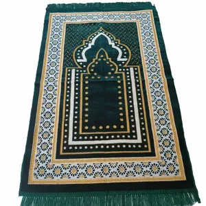 新设计2023定制祈祷垫清真寺泡沫地毯伊斯兰服装清真寺祈祷垫热卖