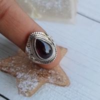 Belle pierre précieuse grenat naturel 925 bague en argent Sterling travail fin bijoux classiques pour mariage fabricant en gros cadeau amour