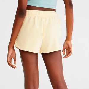 Summer casual wear Short blanc pour femmes couleur solide 100% Tissu polaire en coton 350GSM streatwear boxy hip hop shorts pour femmes - Product Image 2