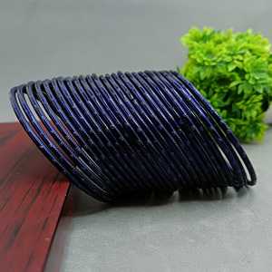 Conjunto de brazaletes indios Bollywood Brazalete de metal liso Pulseras Bisutería para mujeres y niñas (juego de 24) - Product Image 2