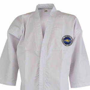 ชุดยูนิฟอร์ม ITF สีขาวสำหรับศิลปะการต่อสู้เทควันโด ยูโด คาราเต้ แบบขายส่ง แห้งเร็ว ระบายอากาศได้ดี เหมาะสำหรับผู้ใหญ่ทั้งชายและหญิง - Product Image 3