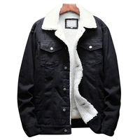 Veste en jean pour homme, style streetwear d'hiver, coupe classique, imperméable, coupe-vent, à capuche, design à rayures rouges, manches longues, personnalisable