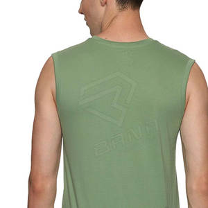 Chaleco de algodón de talla grande para hombre, camiseta de fitness, camiseta sin mangas de entrenamiento informal transpirable, ropa de gimnasio cómoda para entrenamiento - Product Image 5