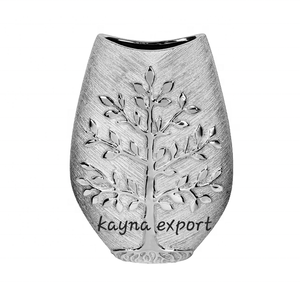 Handicraft Unique Textured <b>Vase</b> High Quality Aluminum Metal Casting Newly Design Flower <b>Vase</b> Nickel Platted Metal Floor <b>Vase</b> - Product Image 4