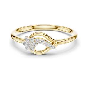 0.101 CT Lab-Grown Diamond <b>Wave</b> <b>Ring</b> for Women VVS-VS EF Clarity 18KT, 14KT, 10KT Gold & 925 <b>Silver</b> Rose, Yellow, White - Product Image 1