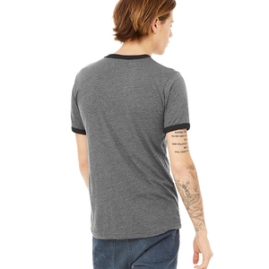 Deep Heather / Black Bella Canvas Ringer Camisetas al por mayor - Product Image 3
