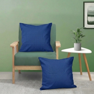 100% Cotton Canvas Cushion Cover Solid Navy Blue Square Heavy Quality Sofa Pillow Case for Home Hotel - Product Image 1