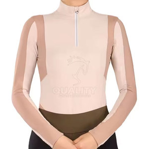 <b>Long</b> <b>Sleeve</b> Women's <b>Base</b> <b>Layer</b> Shirt High Quality Horse Riding Polyester Breathable Comfortable with Customized Logo - Product Image 1