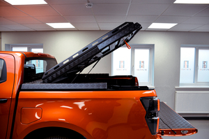 Hinged and One-Piece Canvas Sports Truck Bed Covers with Electric <b>Roll</b>-Up Locking Tailgate Customized Fit For Sale - Product Image 6