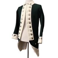Costume historique pour homme, uniforme révolutionnaire colonial du XVIIIe siècle, en laine