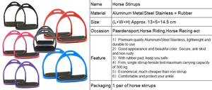 Étriers de cheval en aluminium imprimés, antibactériens, en alliage léger, avec sangles rouges et blanches, pour l'équitation western et la course, divers modèles - Product Image 6